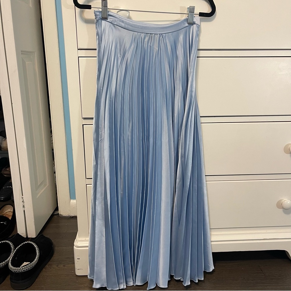 NWOT ASOS Metallic Pleated Midi Skirt
